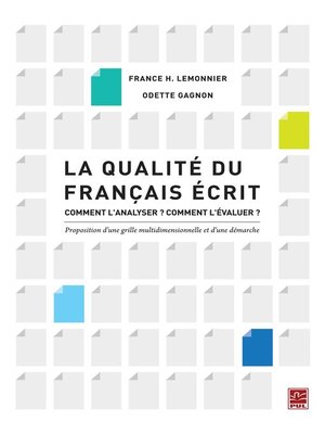 cover image of La qualité du français écrit